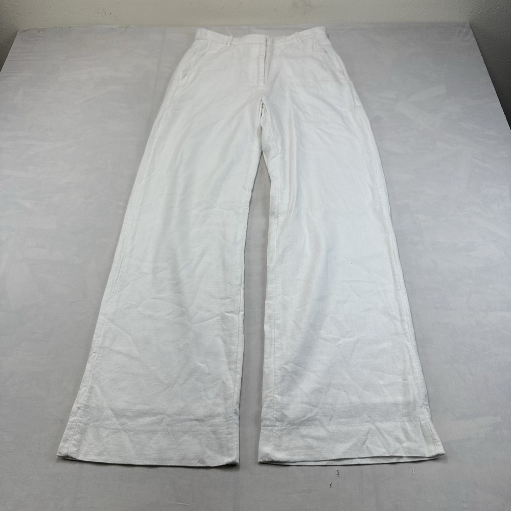 Abercrombie Fitch Womens White Wide Leg Pants Size 25 0R Linen